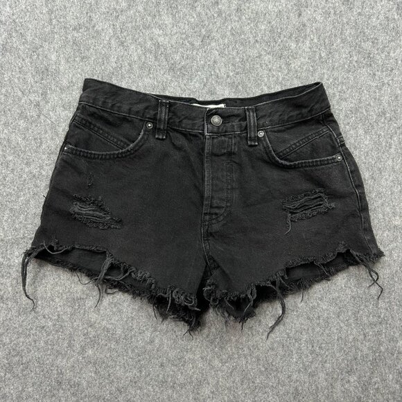 Free People We The Free Now or Never Denim Shorts Women's Size 25 Button Fly - Picture 1 of 10